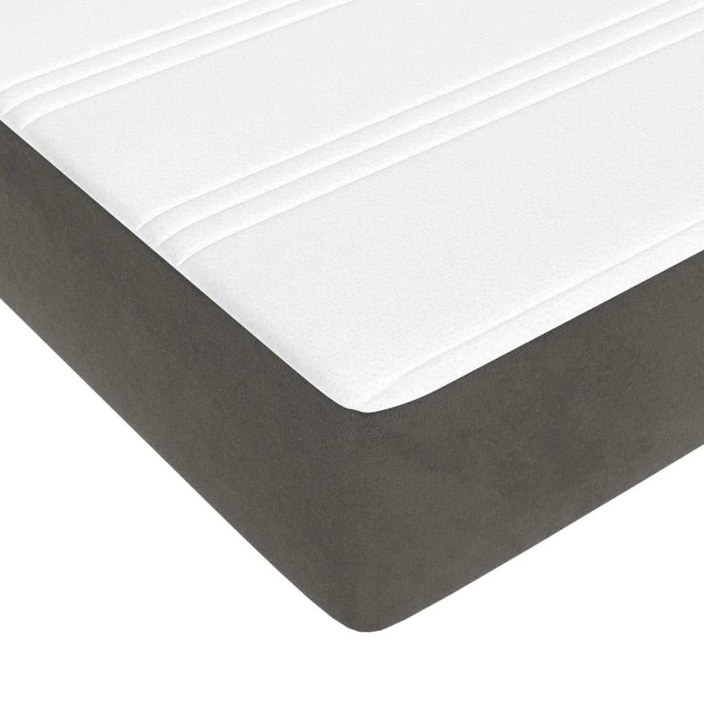 Sommier à lattes de lit et matelas Gris foncé 180x200cm Velours - XIOS