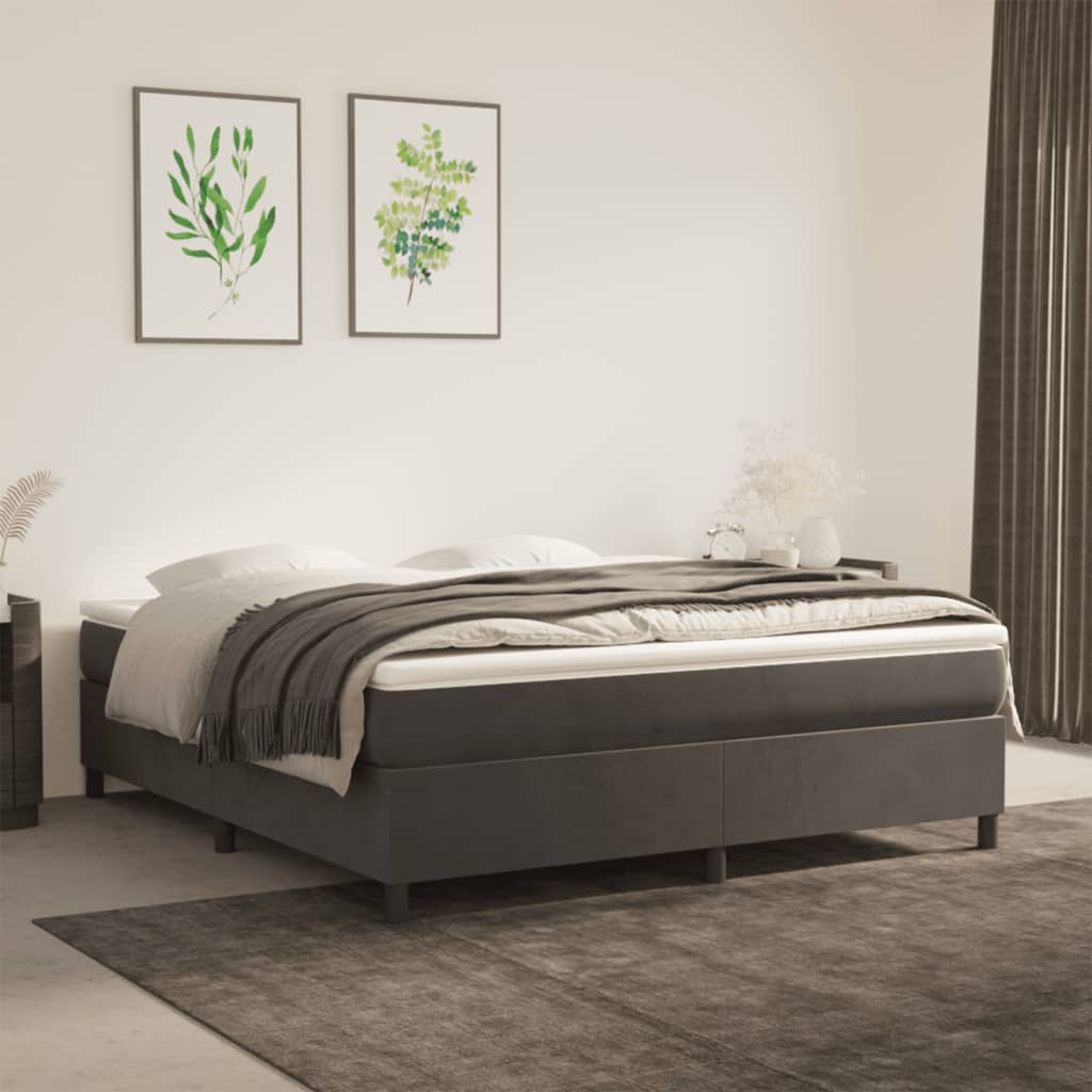 Sommier à lattes de lit et matelas Gris foncé 180x200cm Velours - XIOS