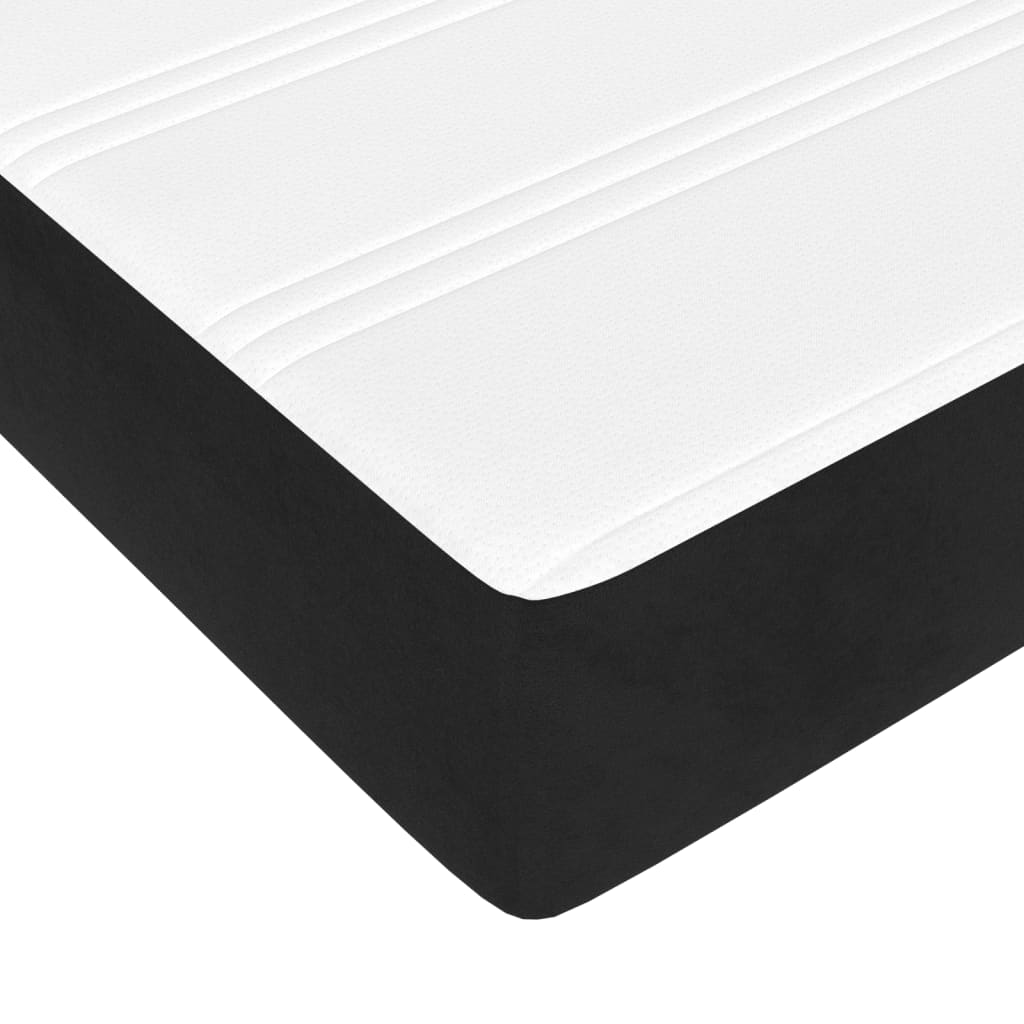 Sommier à lattes de lit avec matelas Noir 180x200 cm Velours - XIOS