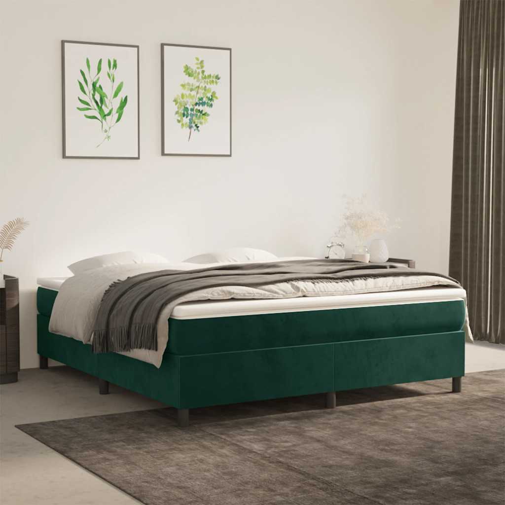 Sommier à lattes de lit et matelas Vert foncé 180x200cm Velours - XIOS