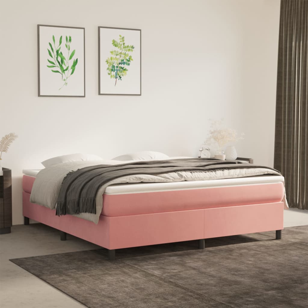 Sommier à lattes de lit avec matelas Rose 180x200 cm Velours - XIOS