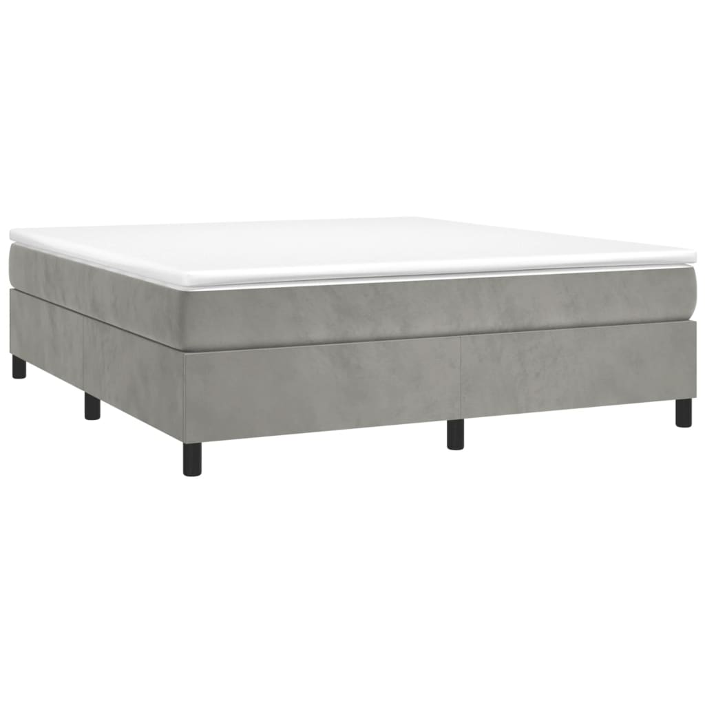 Sommier à lattes de lit et matelas Gris clair 200x200cm Velours - XIOS