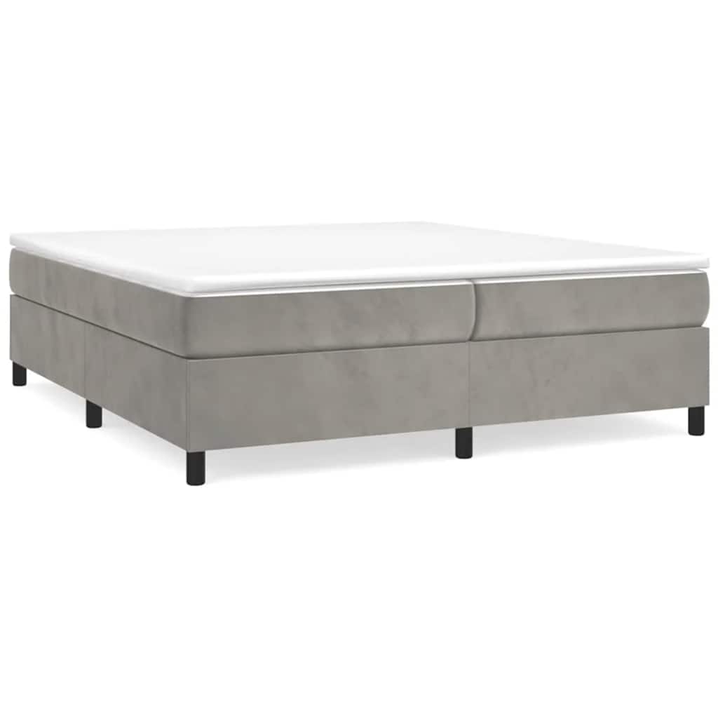 Sommier à lattes de lit et matelas Gris clair 200x200cm Velours - XIOS