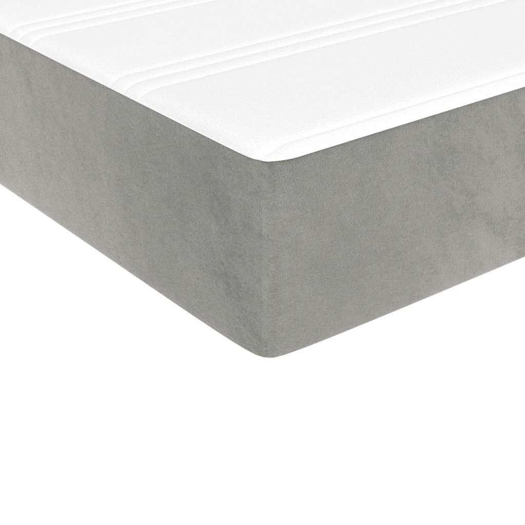 Sommier à lattes de lit et matelas Gris clair 200x200cm Velours - XIOS