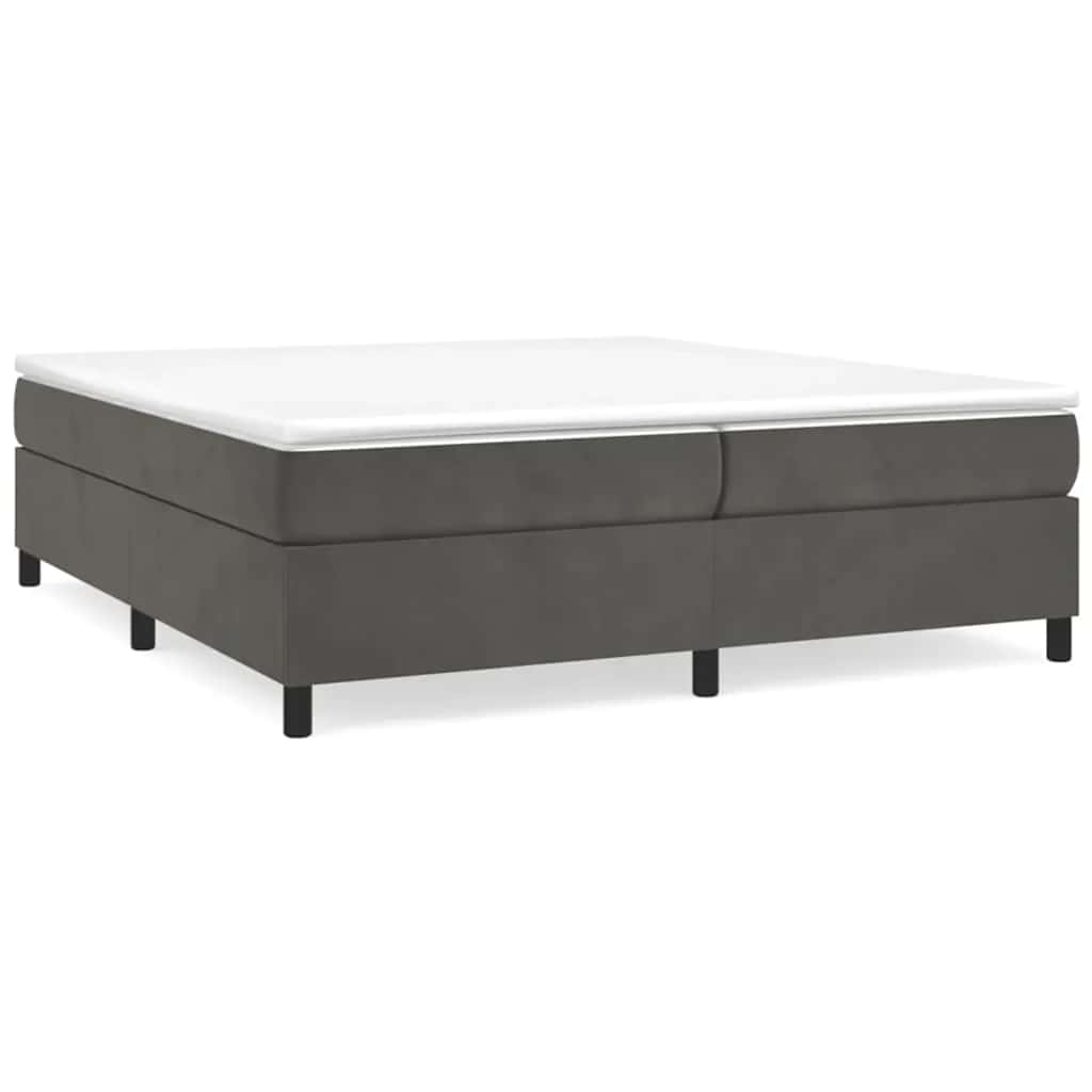 Sommier à lattes de lit et matelas Gris foncé 200x200cm Velours - XIOS