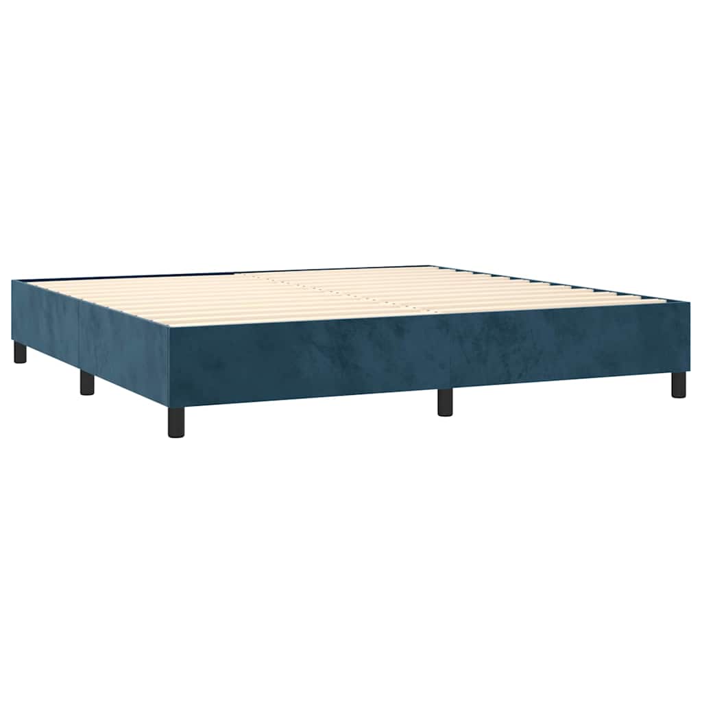 Sommier à lattes de lit et matelas Bleu foncé 200x200cm Velours - XIOS