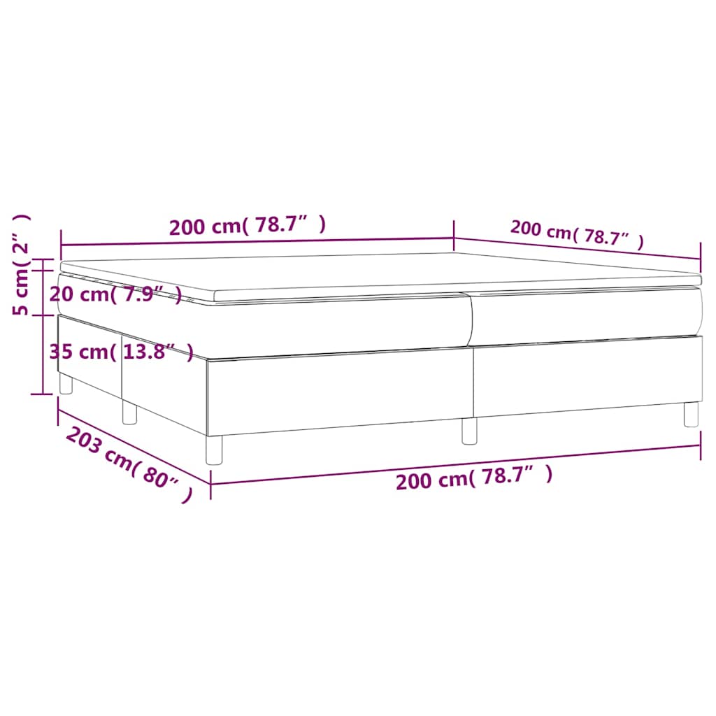 Sommier à lattes de lit avec matelas Rose 200x200 cm Velours - XIOS