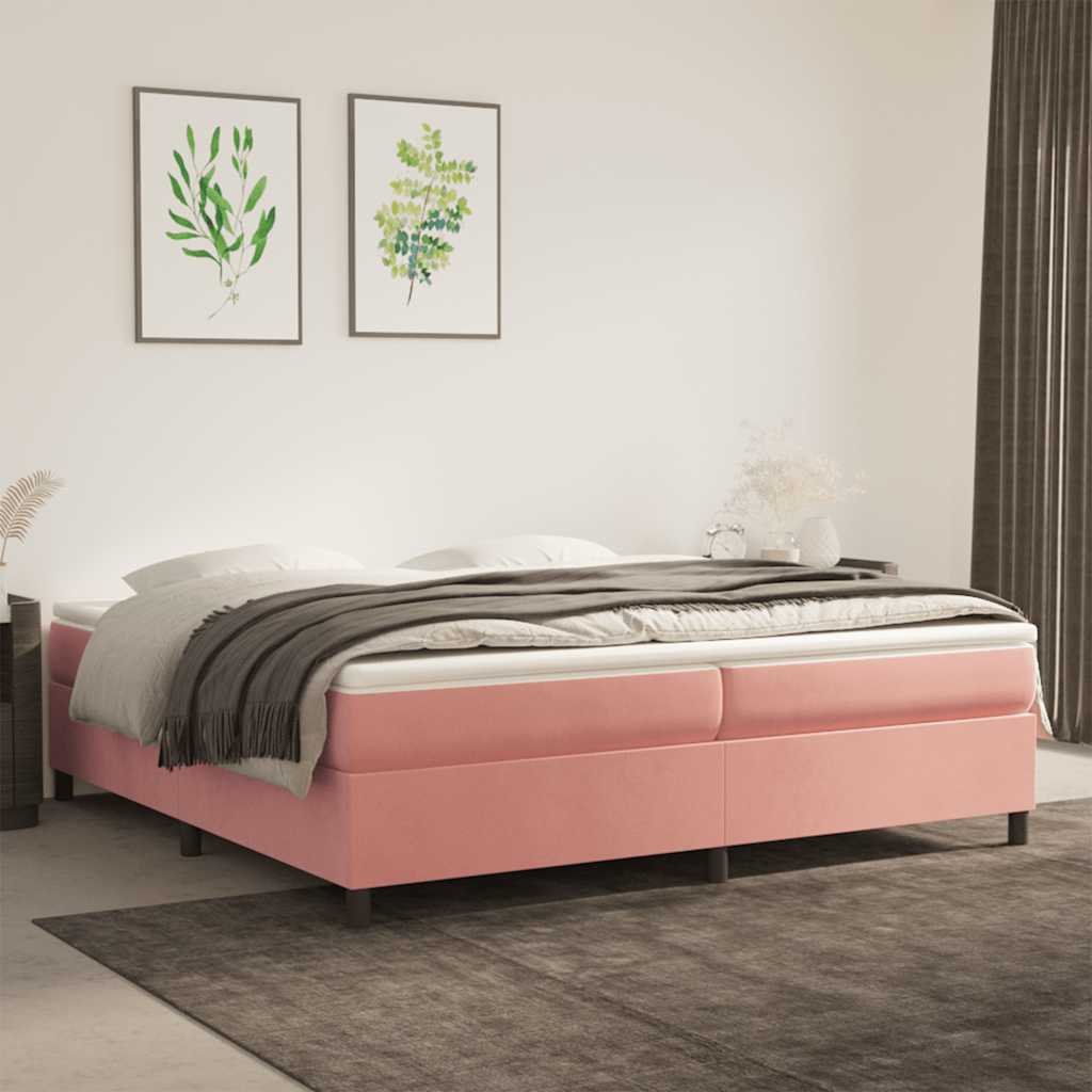 Sommier à lattes de lit avec matelas Rose 200x200 cm Velours - XIOS