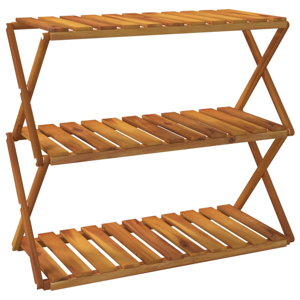 Étagère pliable à 3 niveaux Marron 70x31x63 cm Bois d'acacia - XIOS