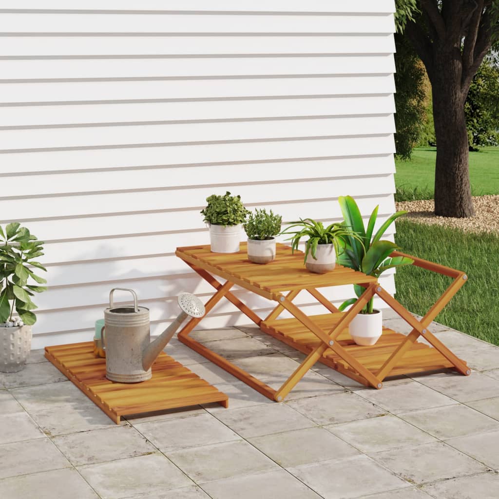 Étagère pliable à 3 niveaux Marron 70x31x63 cm Bois d'acacia - XIOS