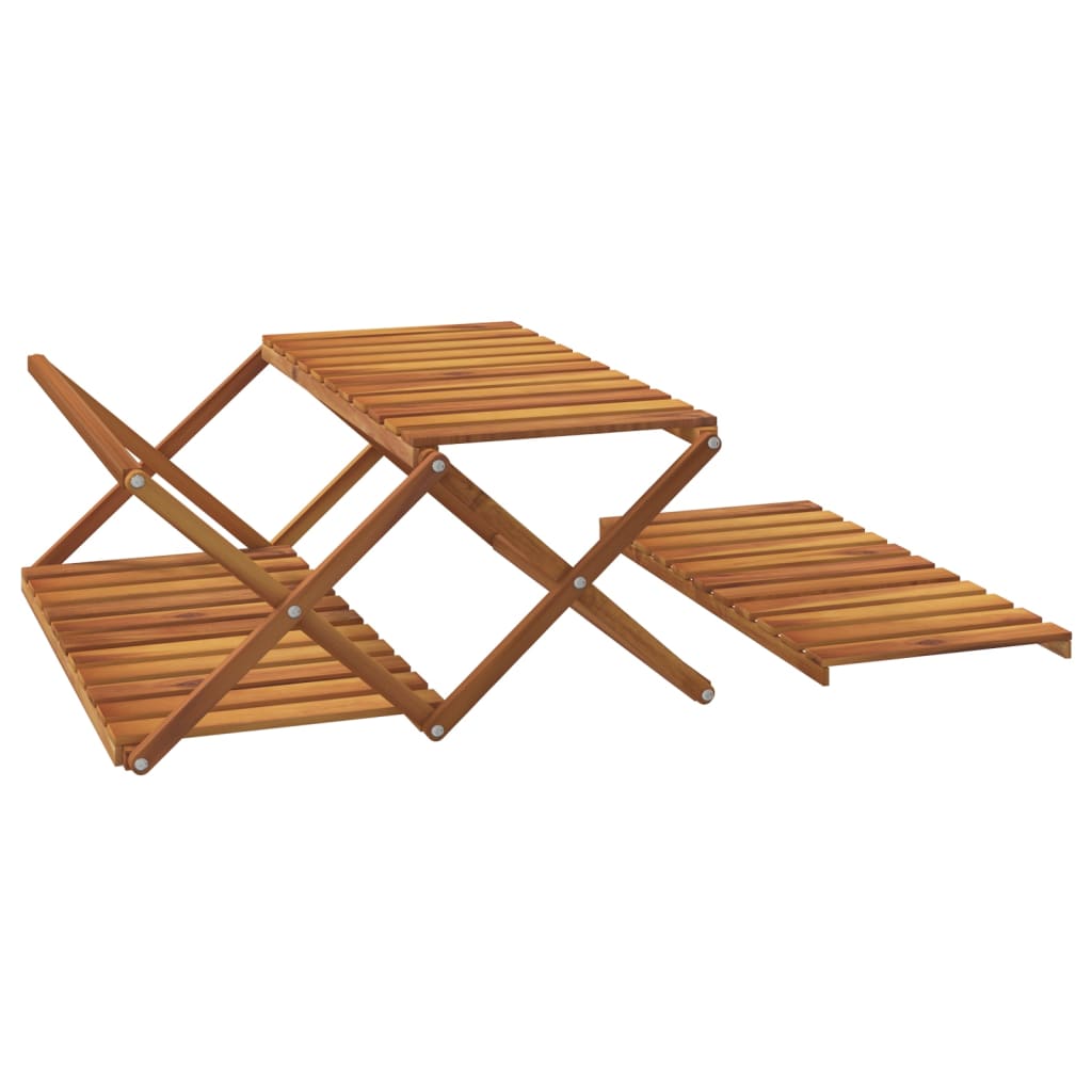 Étagère pliable à 3 niveaux Marron 70x31x63 cm Bois d'acacia - XIOS