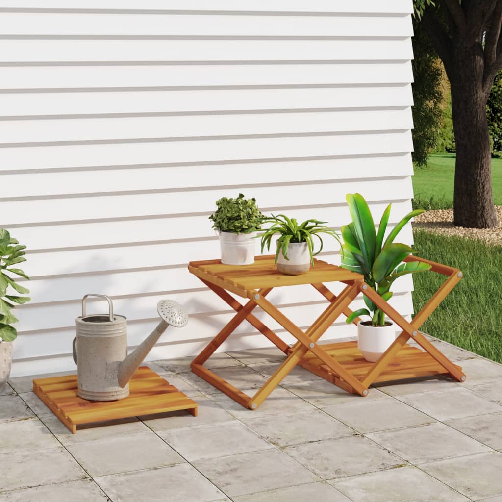 Étagère pliable à 3 niveaux Marron 43x31x63 cm Bois d'acacia - XIOS