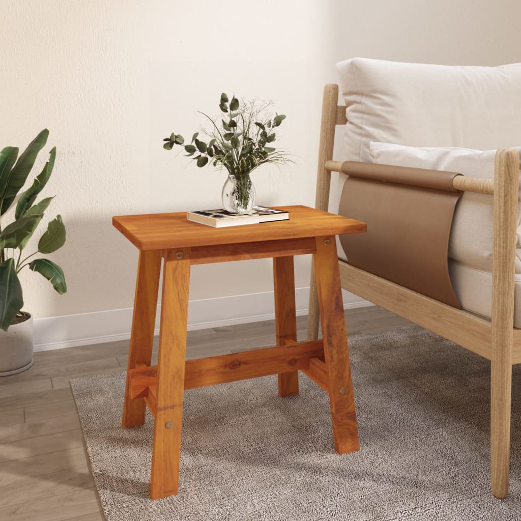 Tabouret 45x29x45 cm Rectangulaire Bois d'acacia solide - XIOS