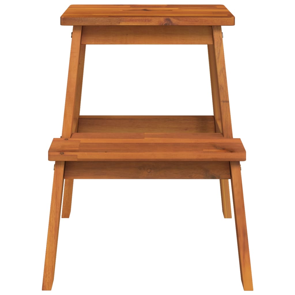 Tabouret-escabeau 2 marches 40x38x50 cm Bois d'acacia solide - XIOS