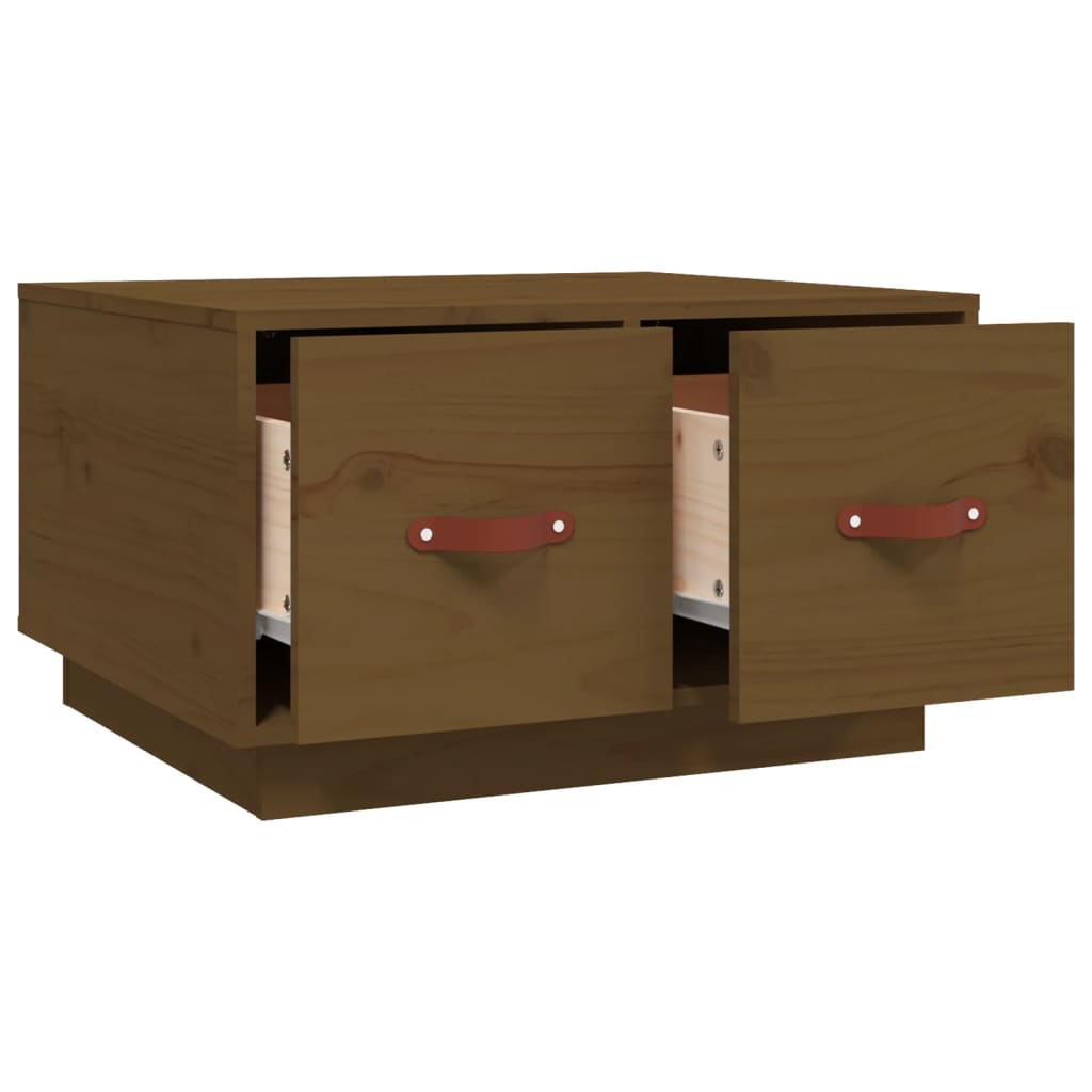 Table basse Marron miel 60x53x35 cm Bois massif de pin - XIOS