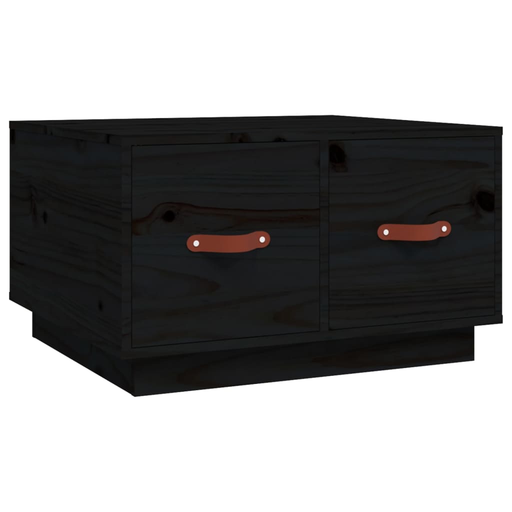 Table basse Noir 60x53x35 cm Bois massif de pin - XIOS