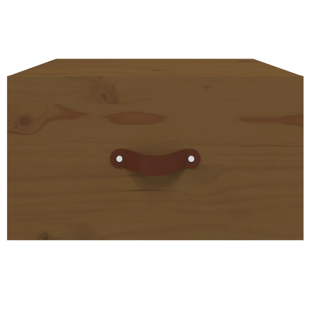 Table de chevet murale Marron miel 40x29,5x22 cm - XIOS