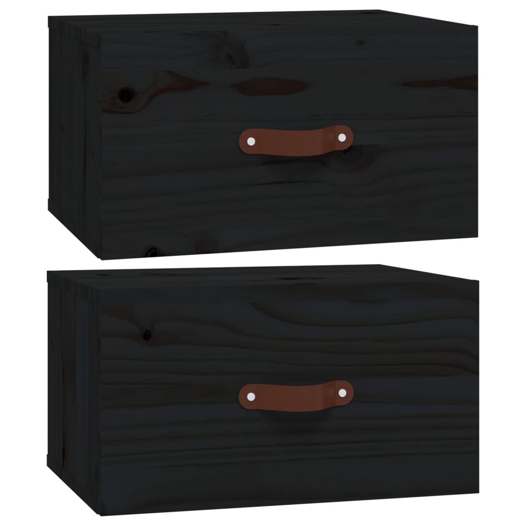 Tables de chevet murales 2 pcs Noir 40x29,5x22 cm - XIOS