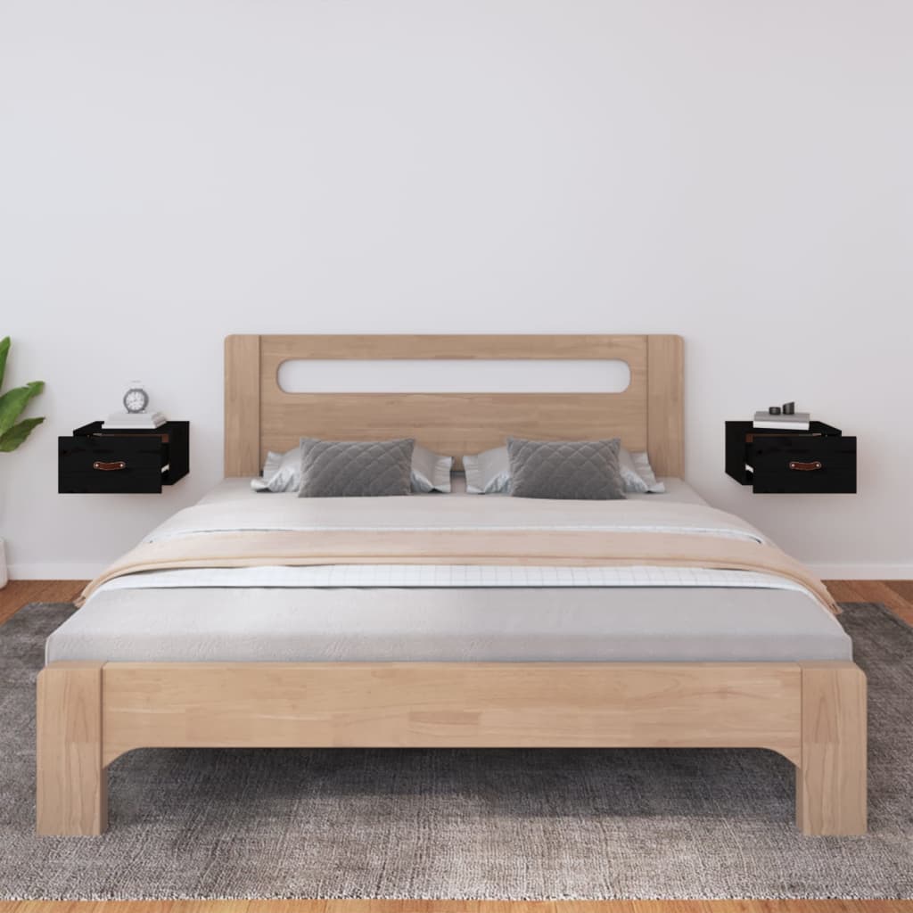 Tables de chevet murales 2 pcs Noir 40x29,5x22 cm - XIOS