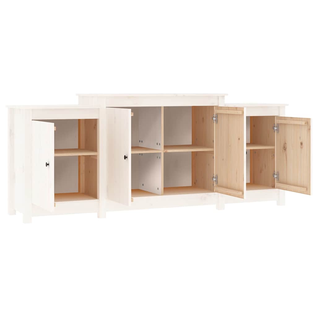 Buffet Blanc 164x37x68 cm Bois massif de pin