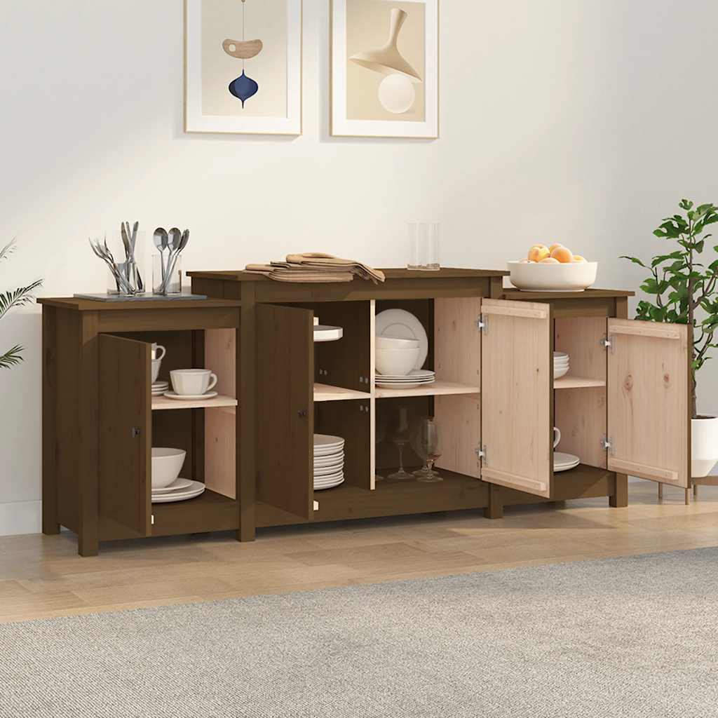 Buffet Marron miel 164x37x68 cm Bois massif de pin - XIOS