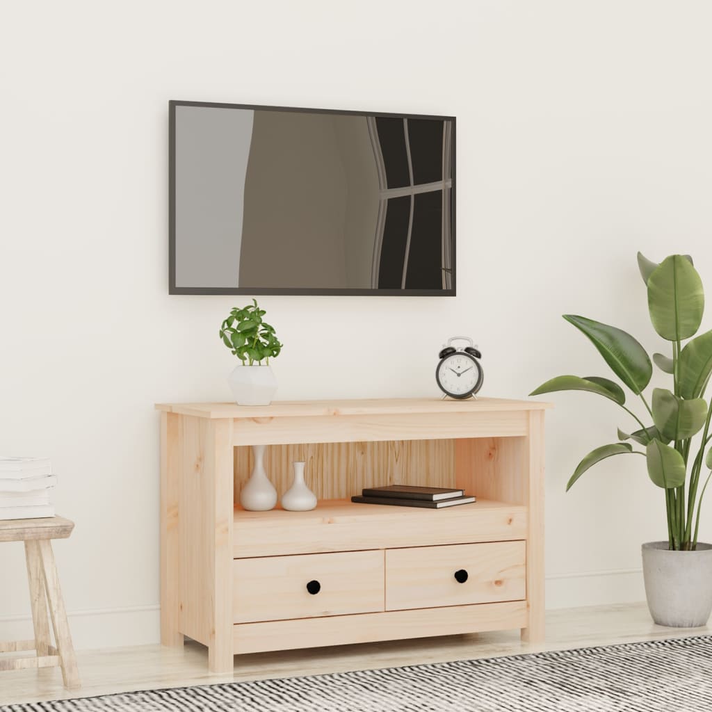 Meuble TV 79x35x52 cm Bois de pin massif - XIOS