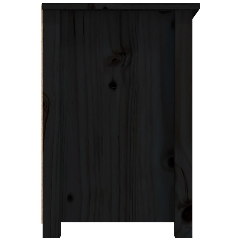 Meuble TV Noir 79x35x52 cm Bois de pin massif - XIOS