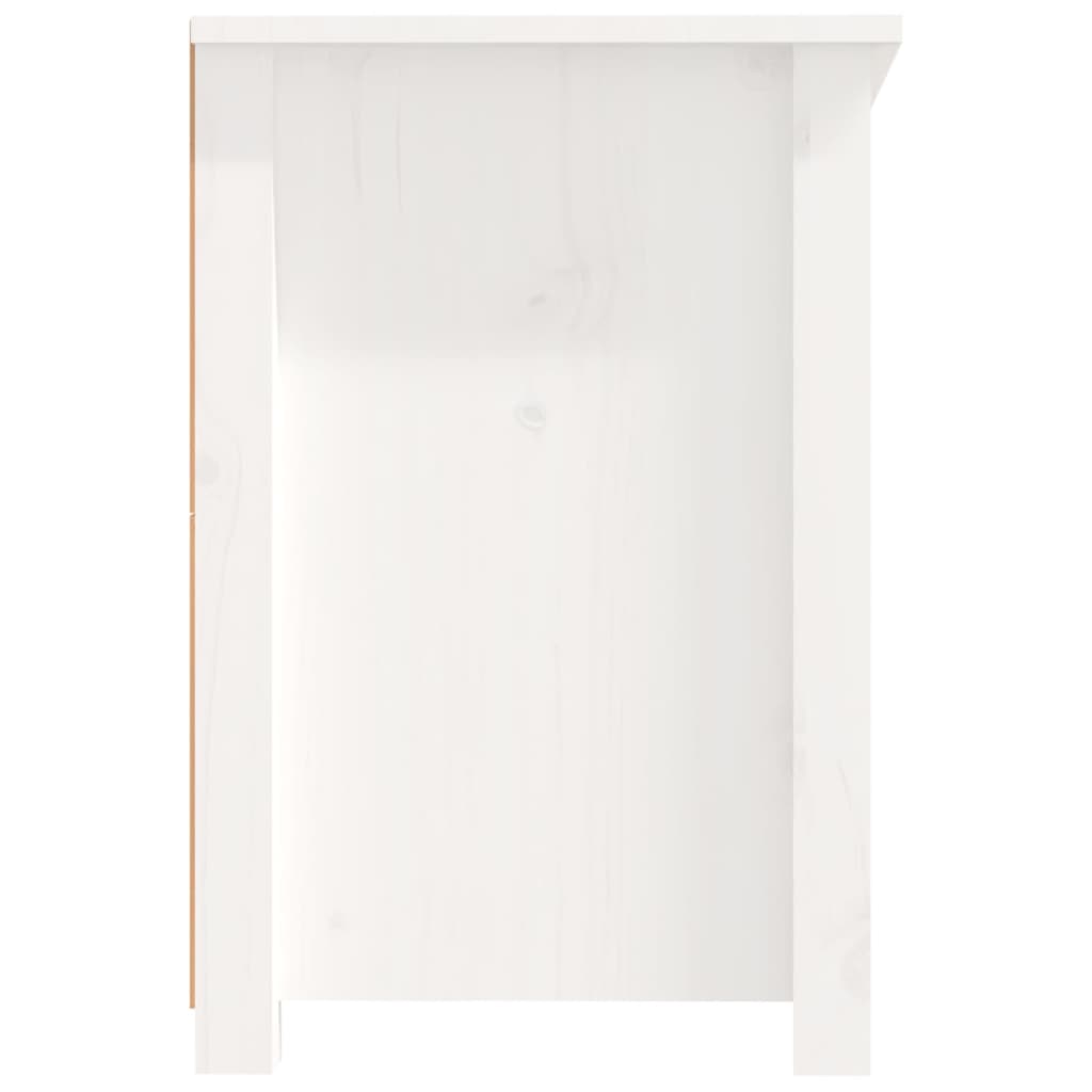 Meuble TV Blanc 114x35x52 cm Bois de pin massif - XIOS