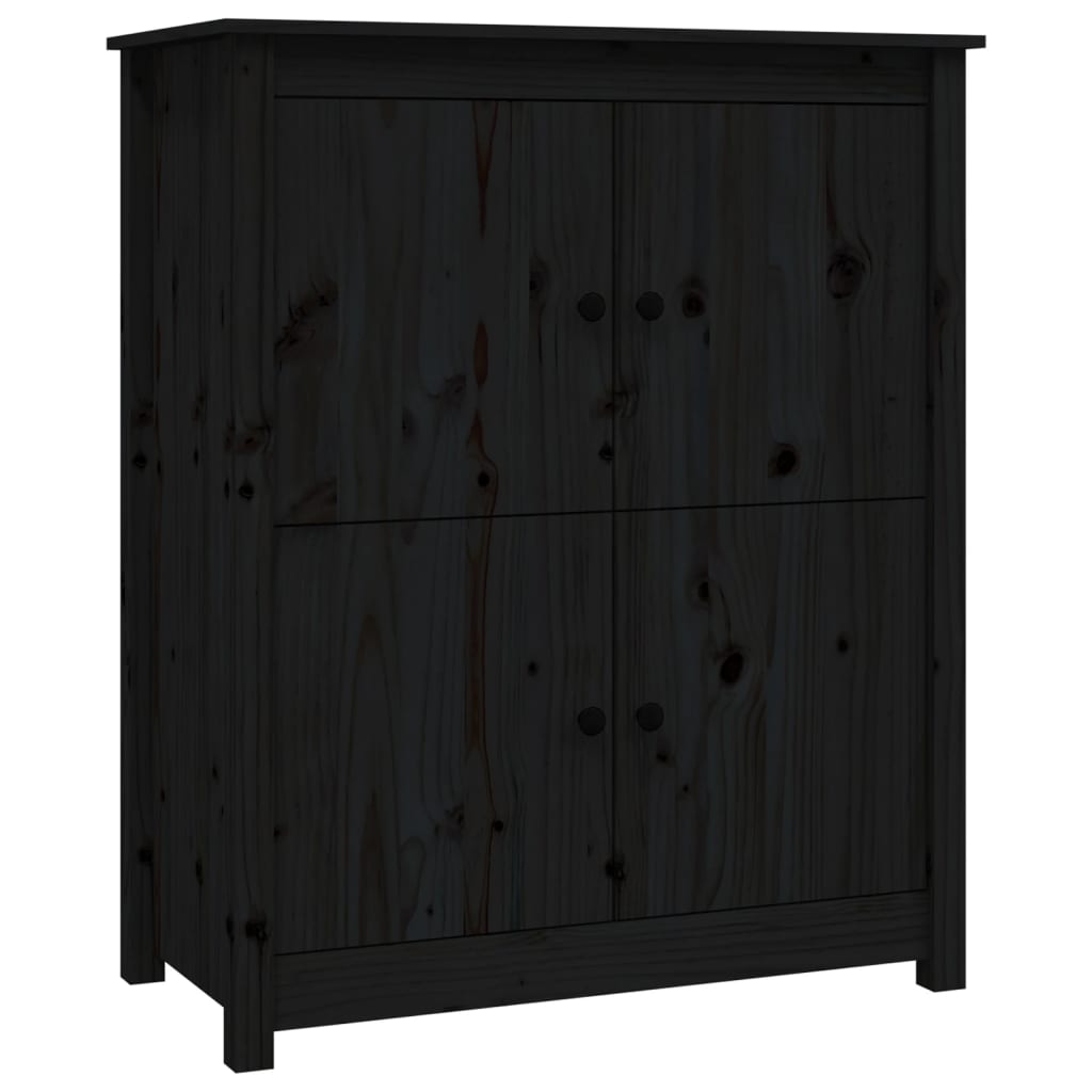 Buffet Noir 83x41,5x100 cm Bois massif de pin - XIOS