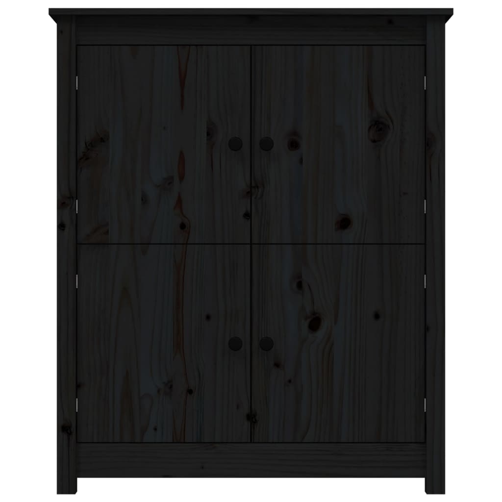 Buffet Noir 83x41,5x100 cm Bois massif de pin - XIOS