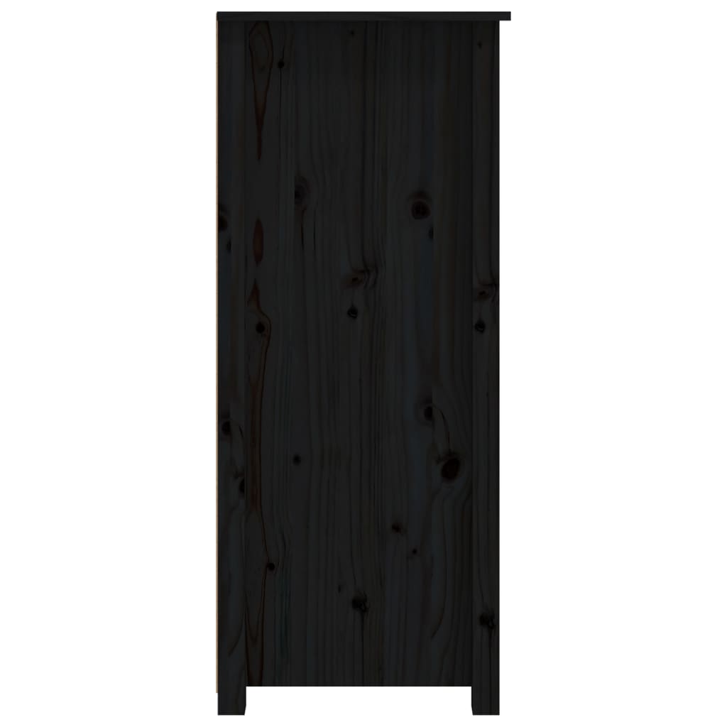 Buffet Noir 83x41,5x100 cm Bois massif de pin - XIOS