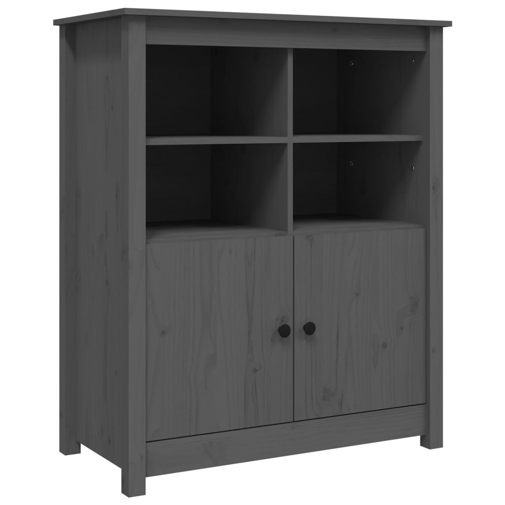 Buffet Gris 83x41,5x100 cm Bois massif de pin - XIOS