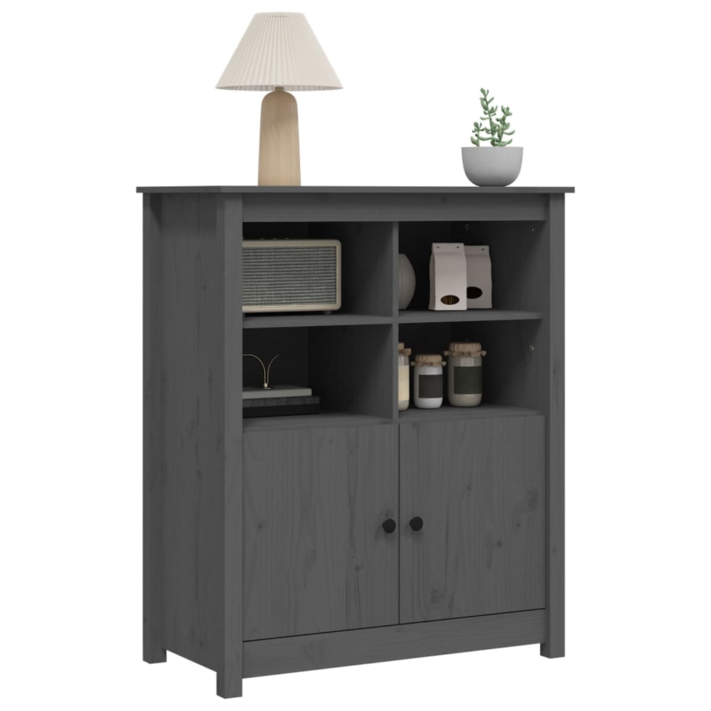 Buffet Gris 83x41,5x100 cm Bois massif de pin - XIOS
