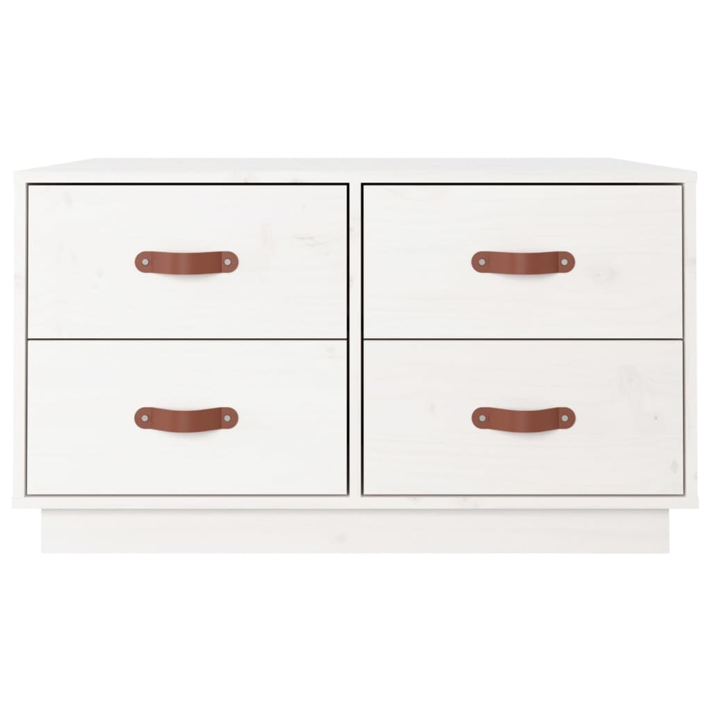 Table basse Blanc 80x80x45 cm Bois massif de pin - XIOS