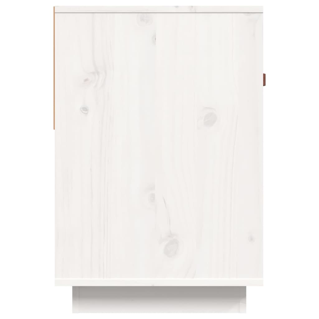 Meuble TV Blanc 90x40x60 cm Bois de pin massif - XIOS