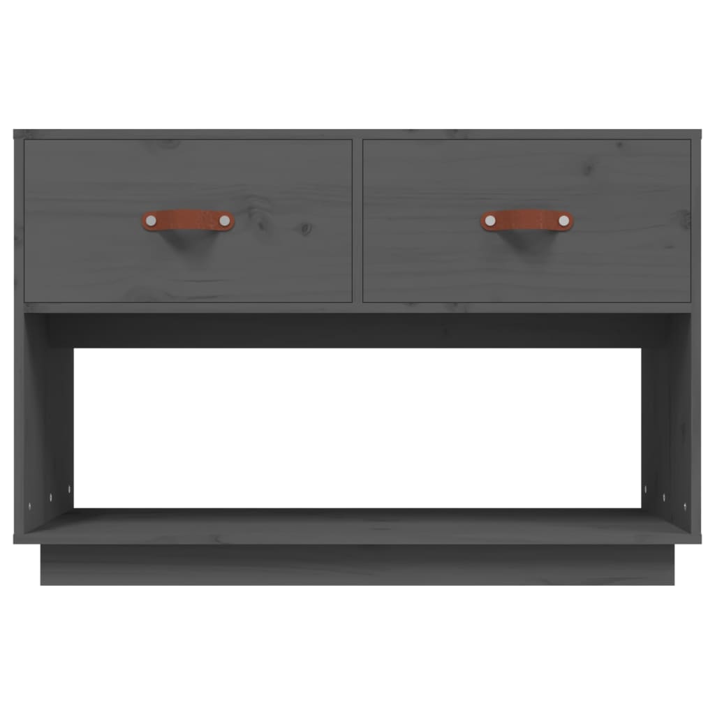Meuble TV Gris 90x40x60 cm Bois de pin massif - XIOS