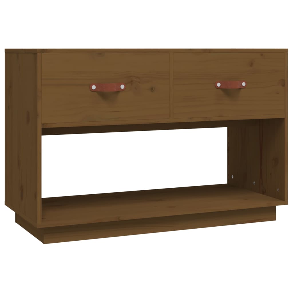 Meuble TV Marron miel 90x40x60 cm Bois de pin massif - XIOS