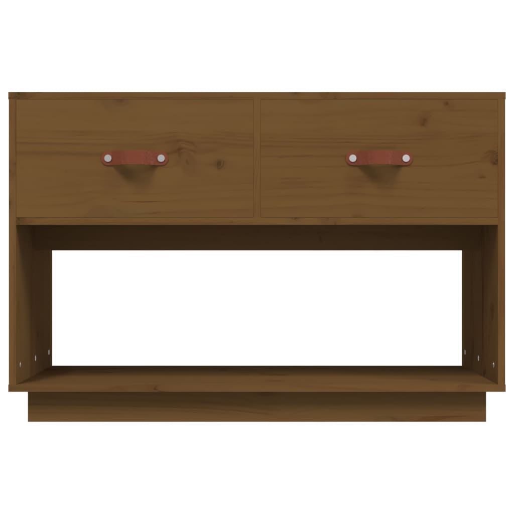 Meuble TV Marron miel 90x40x60 cm Bois de pin massif - XIOS