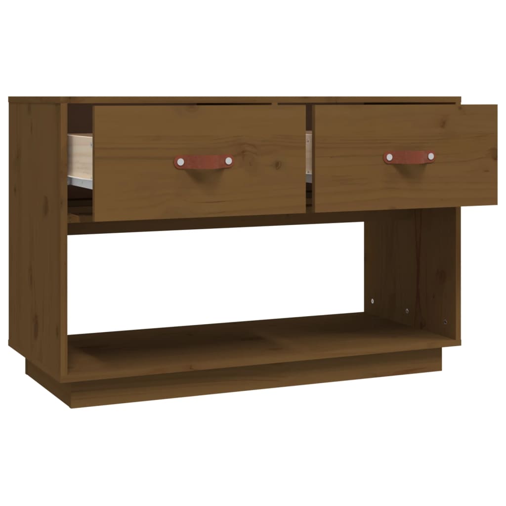 Meuble TV Marron miel 90x40x60 cm Bois de pin massif - XIOS