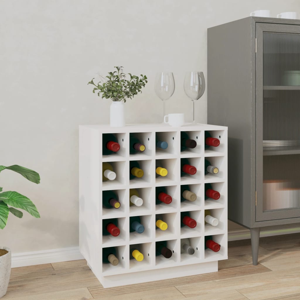Armoire à vin Blanc 55,5x34x61 cm Bois de pin massif - XIOS