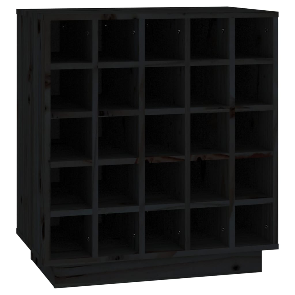 Armoire à vin Noir 55,5x34x61 cm Bois de pin massif - XIOS