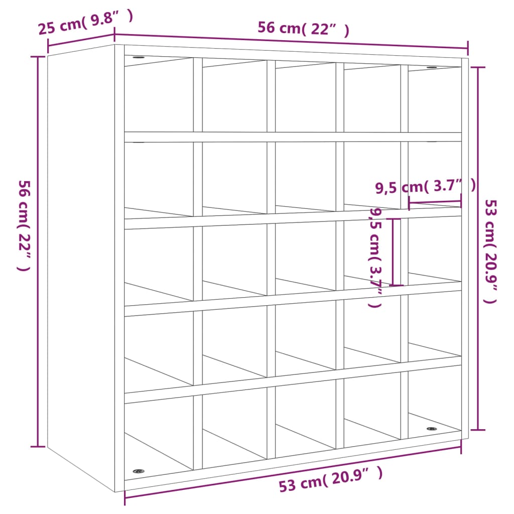 Cave à vin Blanc 56x25x56 cm Bois massif Pin - XIOS