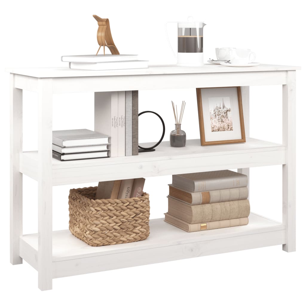 Table console Blanc 110x40x74 cm Bois massif de pin - XIOS