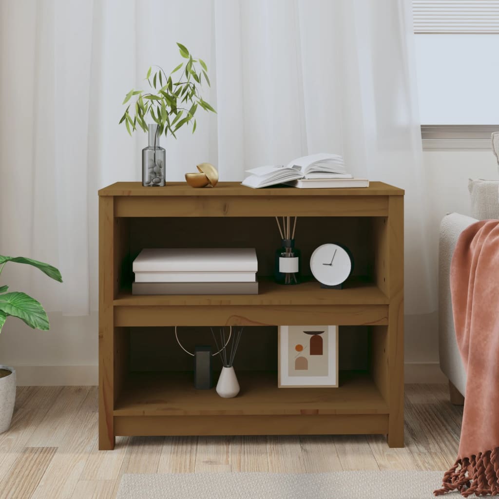 Bibliothèque Marron miel 80x35x68 cm Bois de pin massif - XIOS