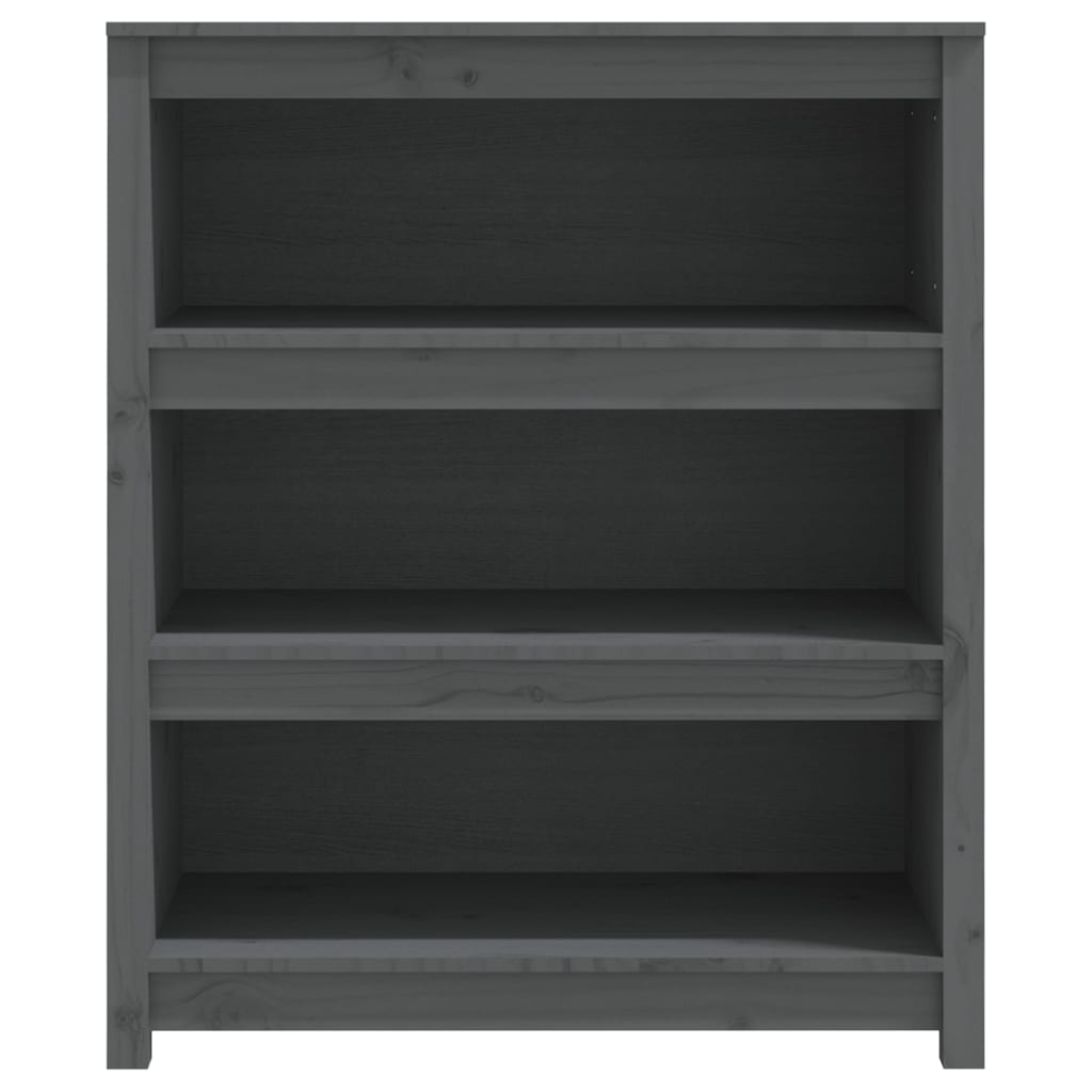 Bibliothèque Gris 80x35x97 cm Bois de pin massif - XIOS