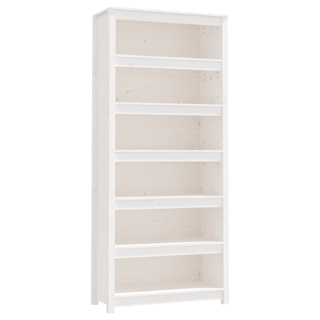 Bibliothèque Blanc 80x35x183 cm Bois de pin massif
