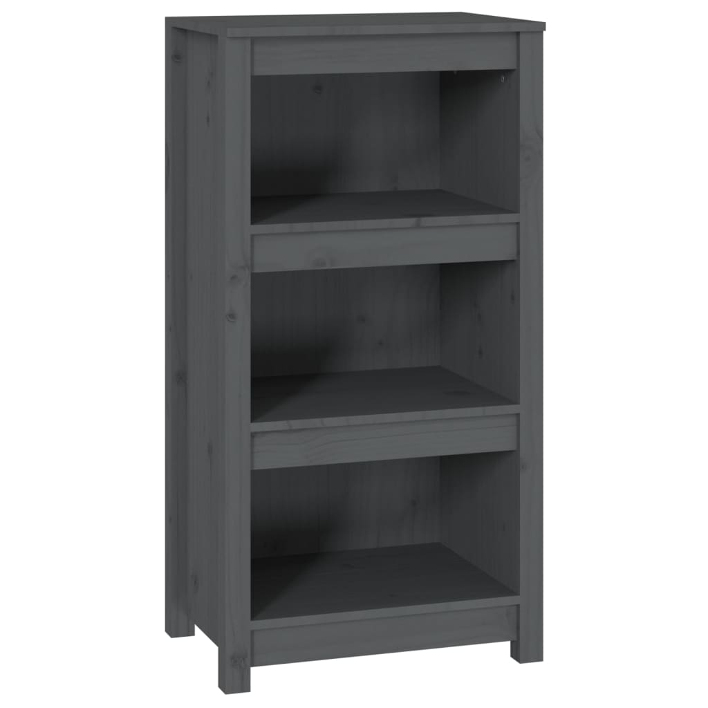 Bibliothèque Gris 50x35x97 cm Bois de pin massif - XIOS