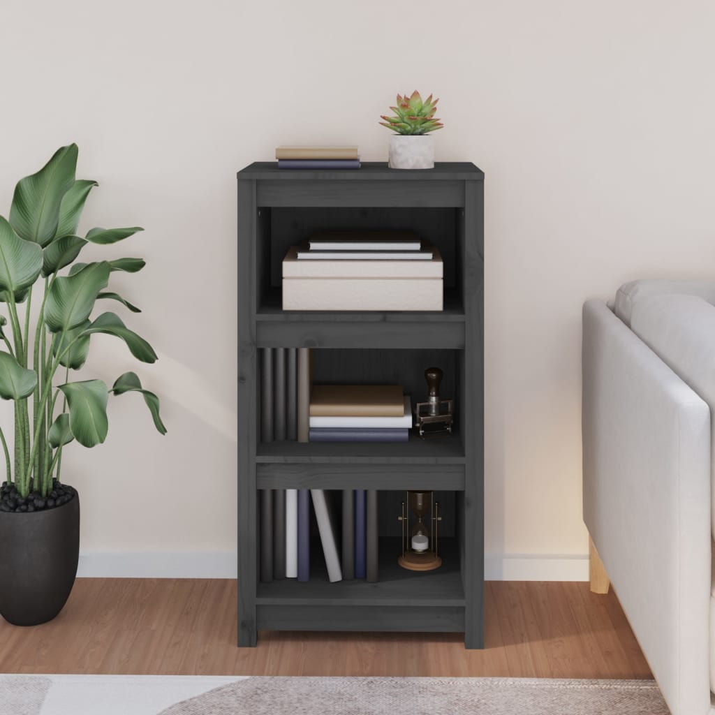 Bibliothèque Gris 50x35x97 cm Bois de pin massif - XIOS