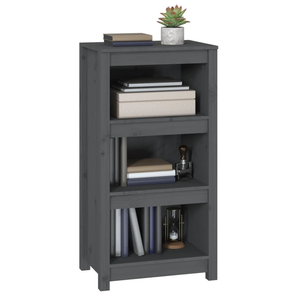 Bibliothèque Gris 50x35x97 cm Bois de pin massif - XIOS