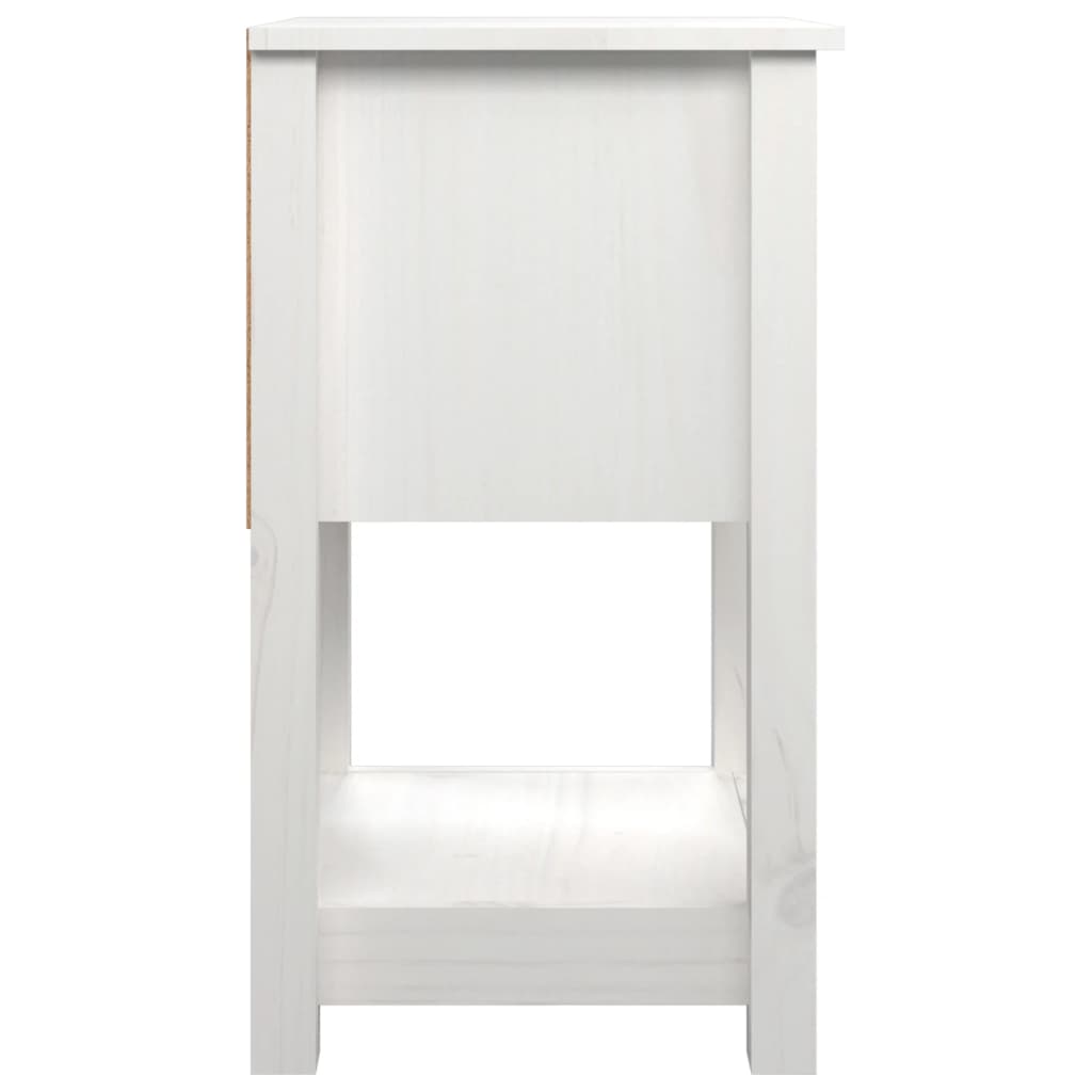 Table de chevet Blanc 40x35x61,5 cm Bois de pin massif - XIOS